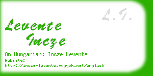 levente incze business card